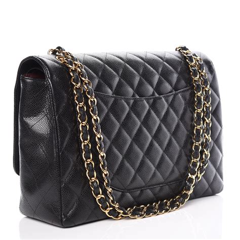 chanel 20 cm flap caviar black|CHANEL Caviar Quilted Small Double Flap Black.